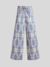 Etro , Culotte Jeans With Belt And Medallion/paisley Motif, Woman, White, Size 30 In White