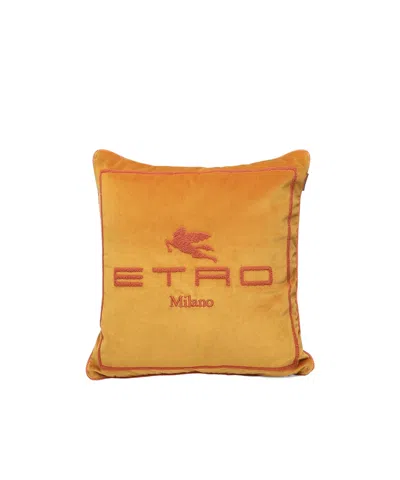 Etro Cuscino Con Logo In Orange