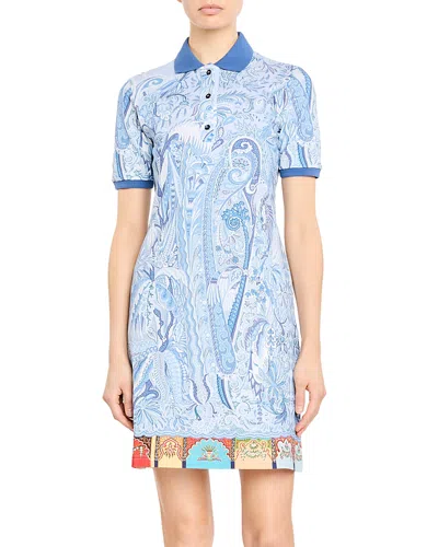 Etro Cut & Sew Mini Dress In Blue
