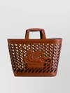 Etro Cut-out Lasered Tote With Top Handle In Brown