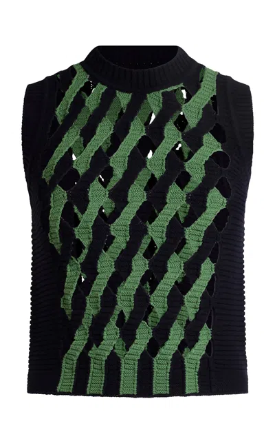 Etro Cutout Knit Vest In Multi