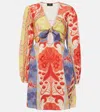 Etro Cutout Printed Cotton-blend Minidress In Multicoloured