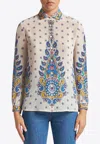 Etro Ivory Paisley Print Silk Twill Shirt
