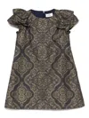 Etro Damask Jacquard-motif Dress In Blue