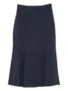 Etro Damask-pattern Midi Skirt In Blue