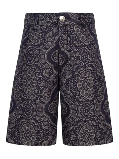 Etro Kids' Damask Shorts In Brown