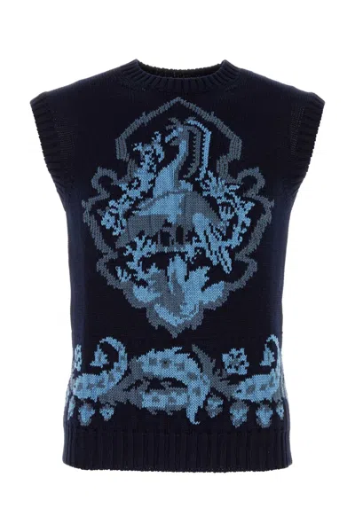 Etro Dark Blue Cotton Vest In S9883