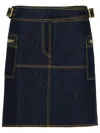 Etro Denim Miniskirt With Slits And Pockets In Blue