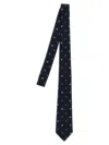 Etro 'paisley' Pattern Narrow Width Tie In Dark Blue