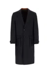 Etro Dark Blue Wool Blend Coat