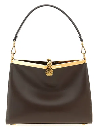 ETRO DARK BROWN VELA MEDIUM SHOULDER BAG