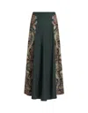 ETRO DARK GREEN PAISLEY PRINT LONG SKIRT