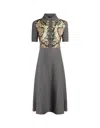 ETRO DARK GREEN POLO DRESS IN KNIT AND SILK