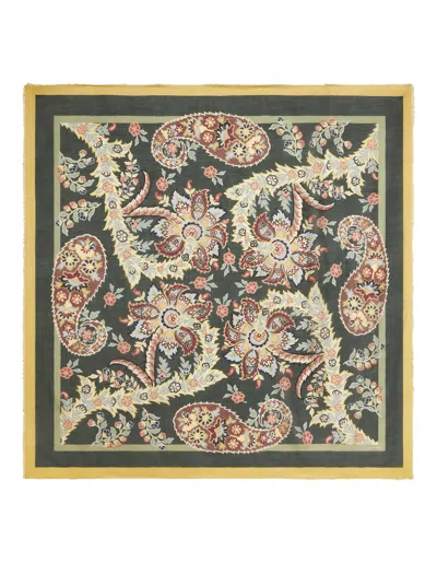 Etro Dark Green Shawl With Print