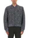 Etro Jacquard Bomber Jacket Featuring Paisley Pattern In Gray