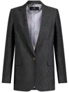 Etro Dark Grey Wool Blazer In Dark Grey