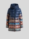 Etro Long Hooded Quilted Jacket With Paisley Pattern In Multi