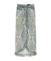 Etro Women's Long Natural Silk Skirt Est Amebas In Gray