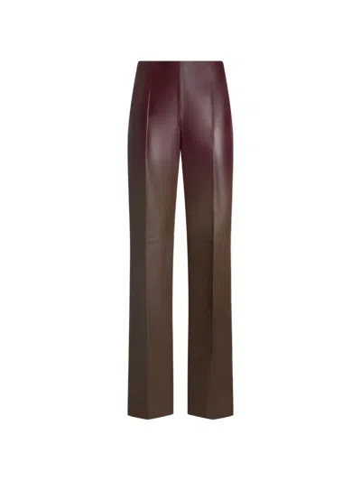 Etro Degradé Leather Trousers In Brown