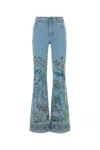 Etro Light Blue Patterned Jeans In Blue