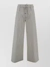 Etro Denim Culottes With Paisley Belt Medallion In Neutrals