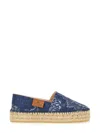 Etro Paisley Denim Jacquard Platform Espadrilles