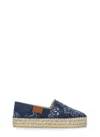 Etro Paisley Denim Jacquard Platform Espadrilles In Grey