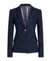 Etro Paisley-print Denim Blazer In Black