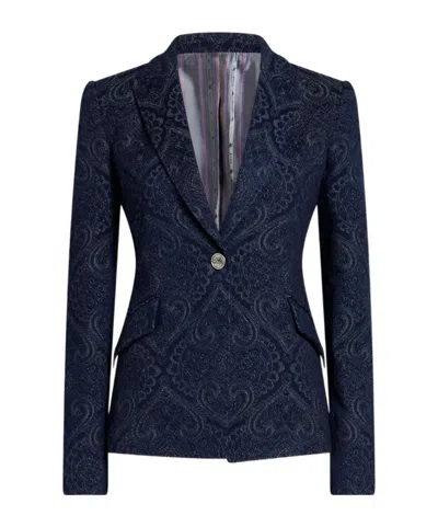 ETRO ETRO DENIM JACQUARD JACKET