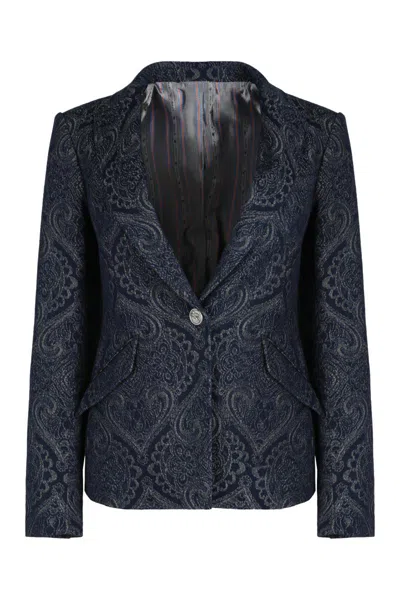 ETRO ETRO DENIM JACQUARD JACKET