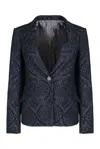 Etro Denim Jacquard Jacket In Blue