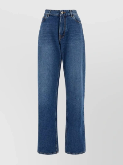 Etro Rigid High-rise Straight-leg Jeans In Blu