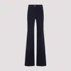 Etro Flared Leg Embroidered Back Pocket Trousers In Blue