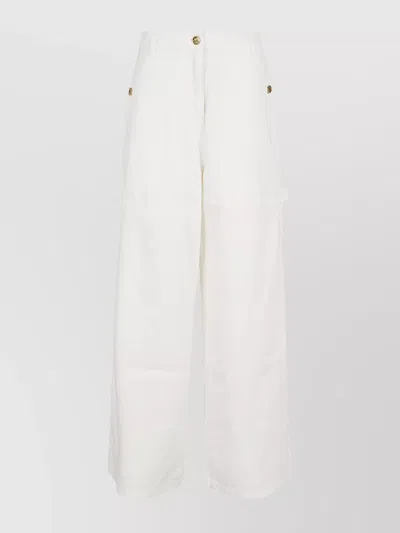 Etro Jacquard Wide-leg Jeans In White
