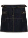 Etro Denim Miniskirt With Slits And Pockets In Blue