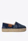 Etro Paisley Denim Jacquard Platform Espadrilles In Blue