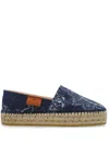 Etro Paisley Denim Jacquard Platform Espadrilles In Blue
