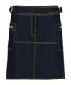 Etro Denim Miniskirt With Slits And Pockets In Blue