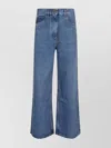 Shop Etro Denim Trousers With Wide Leg And Pockets