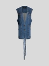 Etro Denim Waist Coat In Grey