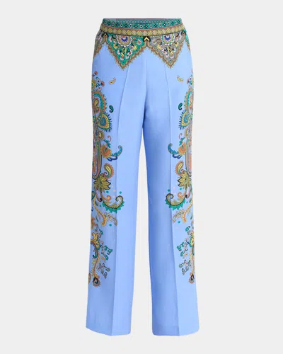 ETRO DENIM WIDE LEG BELT LOOP PANTS
