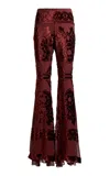 Etro Devoré Chiffon Flared Pants In Dark Grey