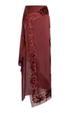 Etro Devoré Chiffon Maxi Skirt In Dark Grey