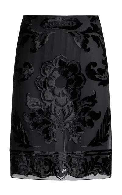 Etro Devoré Chiffon Skirt In Black