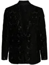 Etro Devoré-effect Single-breasted Blazer In Black