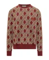 Etro Diamond-pattern Wool Jumper In Brown
