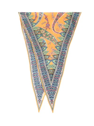 Etro Diamond-shaped Silk Scarf Scarves And Foulards Multicolor