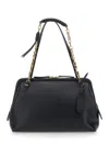Etro Small Leather Doc Shoulder Bag In Black