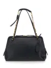 Etro Small Leather Doc Shoulder Bag In Black