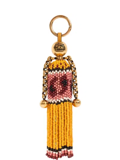 Etro Doll Charm With Beads In Yellow